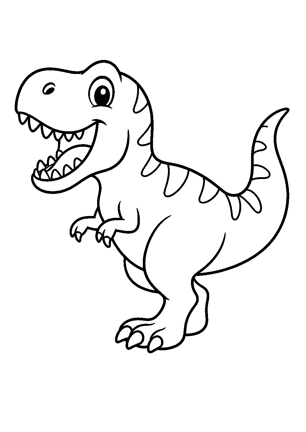 Dinosaur t-rex coloring pages printable with a roaring side view